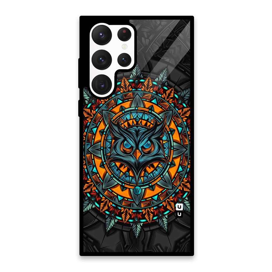 Mighty Owl Artwork Glass Back Case for Galaxy S22 Ultra 5G