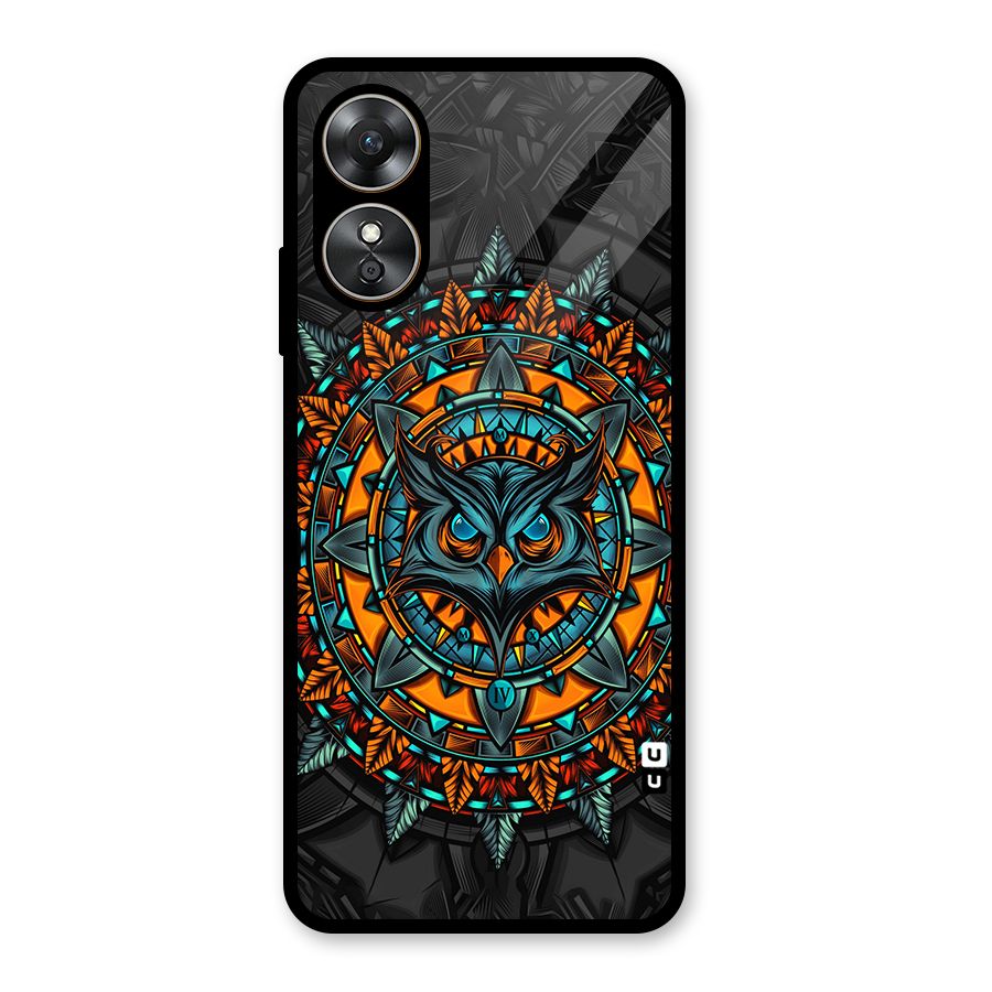 Mighty Owl Artwork Glass Back Case for Oppo A17