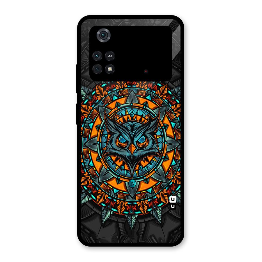 Mighty Owl Artwork Glass Back Case for Poco M4 Pro 4G