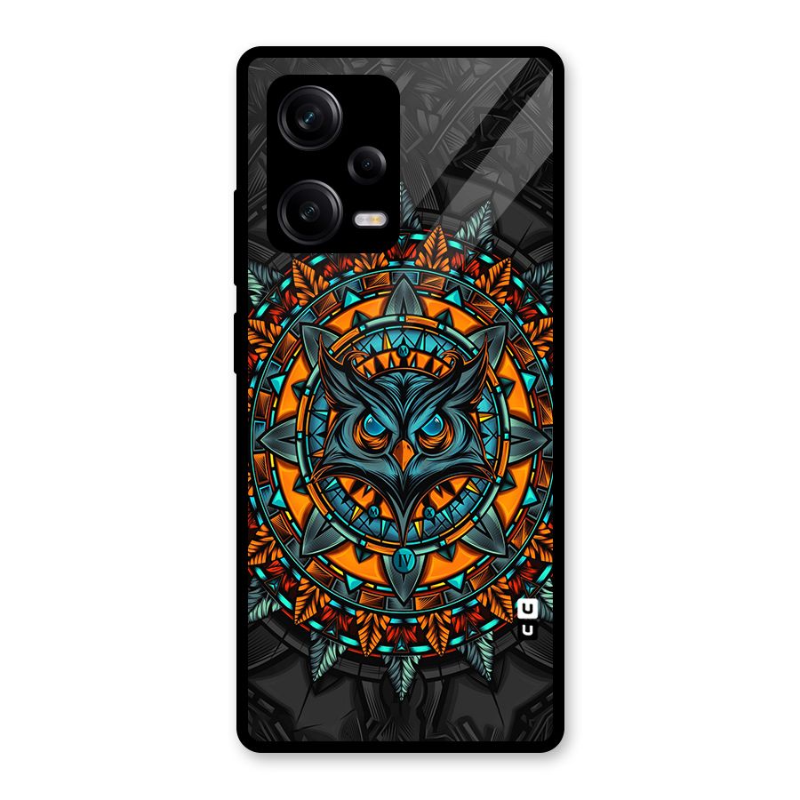 Mighty Owl Artwork Glass Back Case for Redmi Note 12 Pro