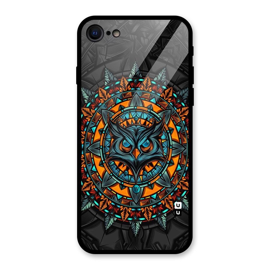 Mighty Owl Artwork Glass Back Case for iPhone SE 2022