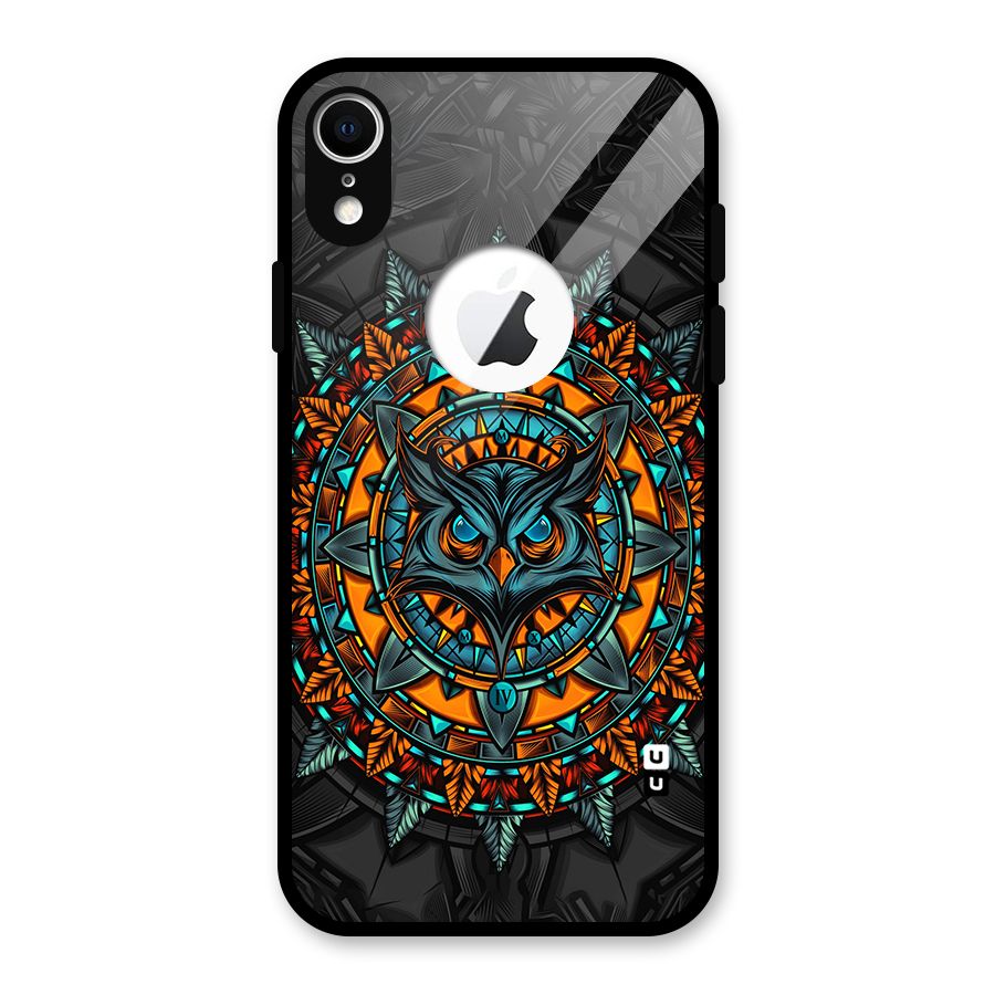 Mighty Owl Artwork Glass Back Case for iPhone XR Logo Cut