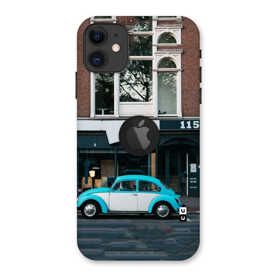 Mini Blue Car Back Case for iPhone 11 Logo Cut