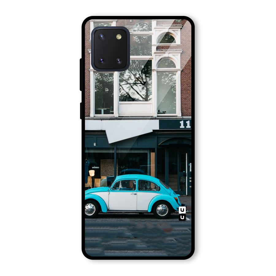 Mini Blue Car Glass Back Case for Galaxy Note 10 Lite