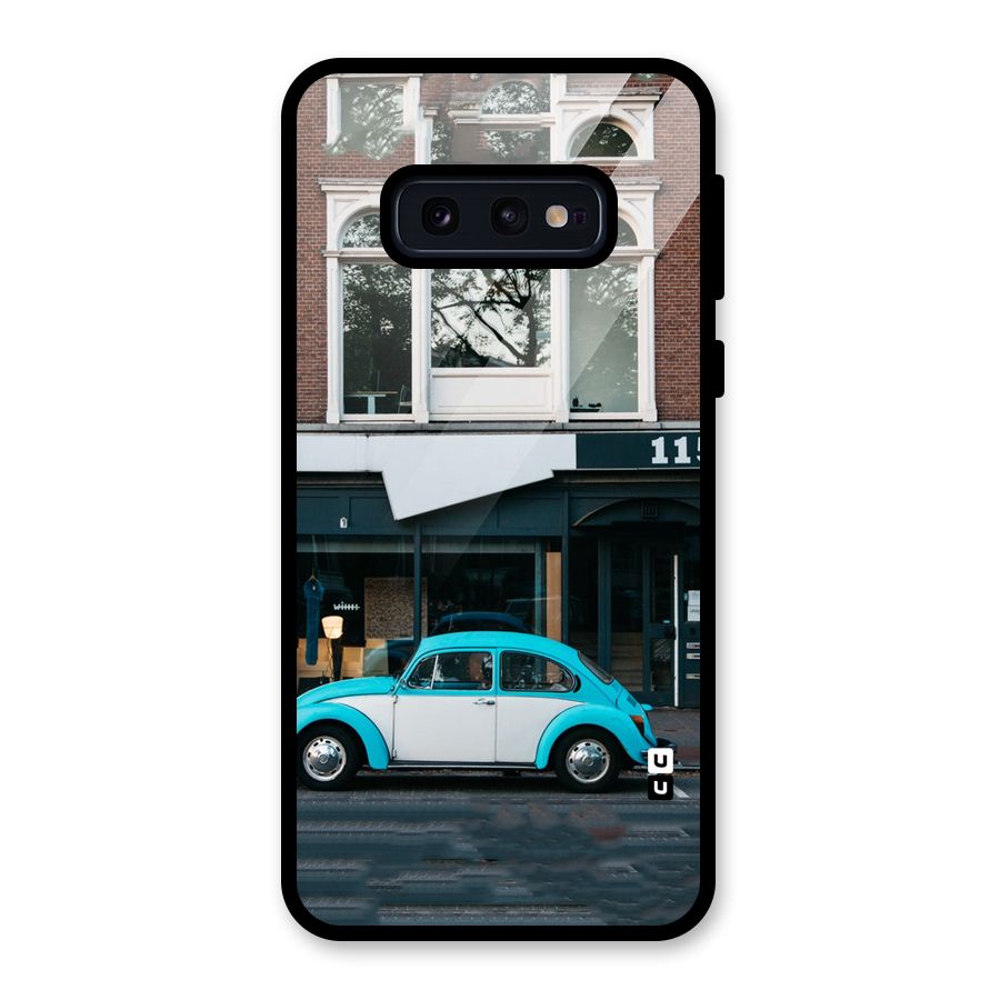 Mini Blue Car Glass Back Case for Galaxy S10e