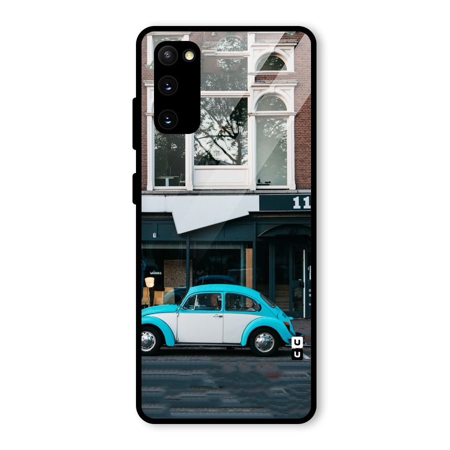 Mini Blue Car Glass Back Case for Galaxy S20 FE 5G
