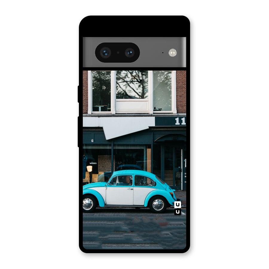 Mini Blue Car Glass Back Case for Google Pixel 7