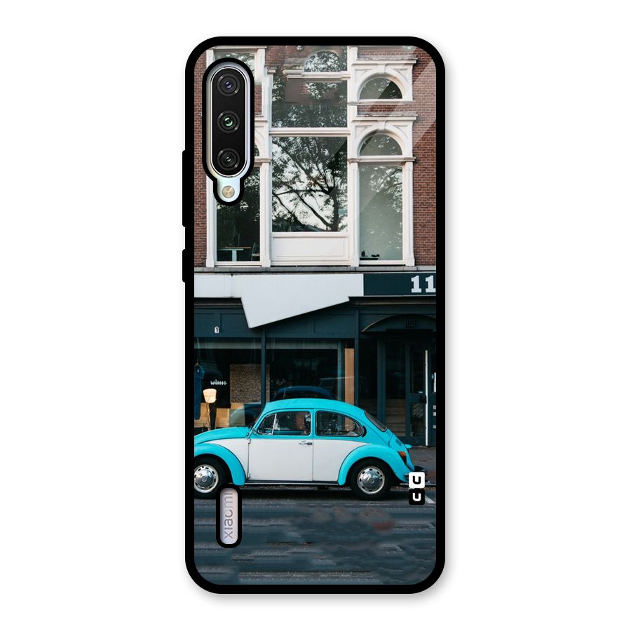 Mini Blue Car Glass Back Case for Mi A3