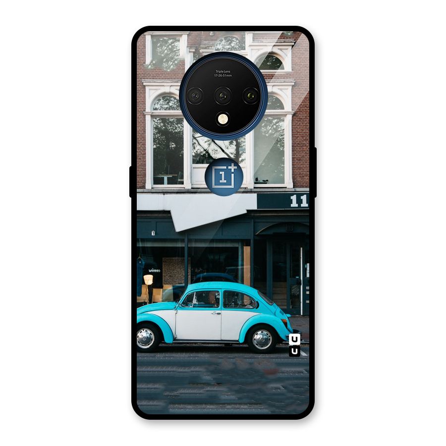 Mini Blue Car Glass Back Case for OnePlus 7T
