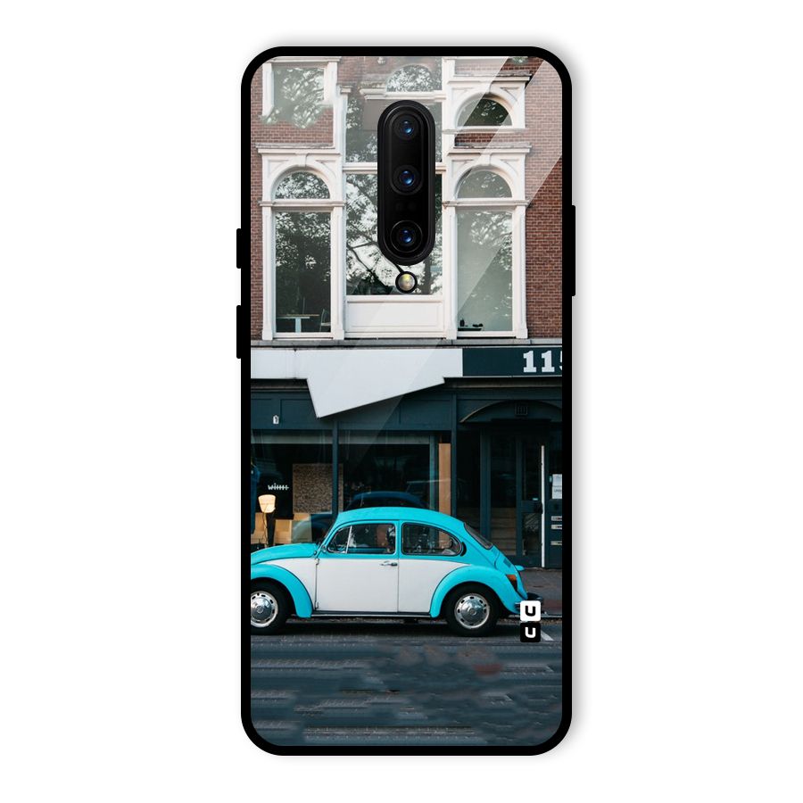 Mini Blue Car Glass Back Case for OnePlus 7 Pro