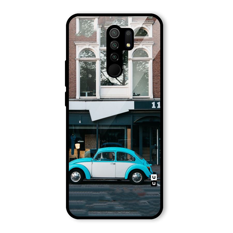 Mini Blue Car Glass Back Case for Poco M2