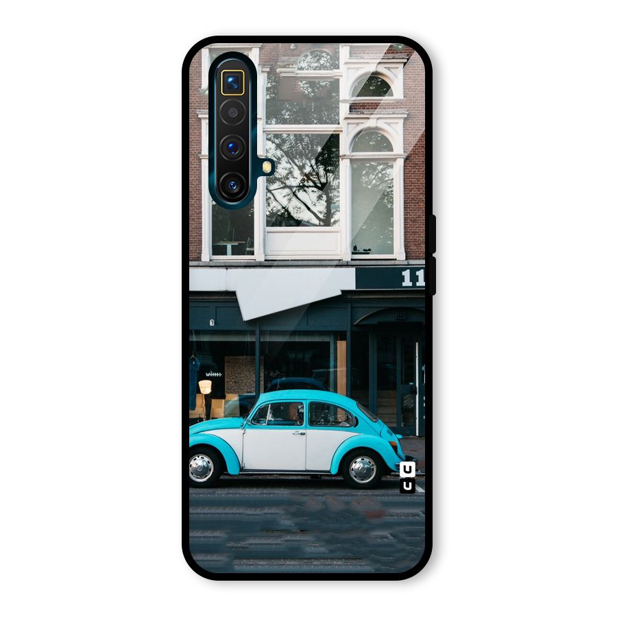 Mini Blue Car Glass Back Case for Realme X3 SuperZoom