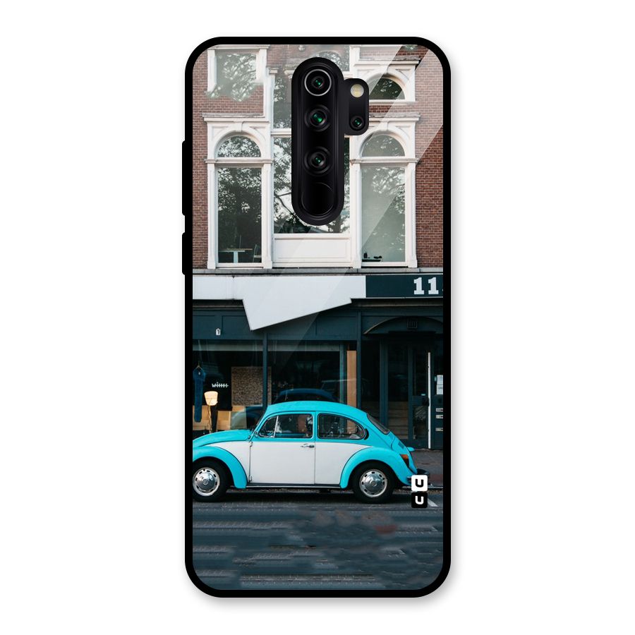 Mini Blue Car Glass Back Case for Redmi Note 8 Pro
