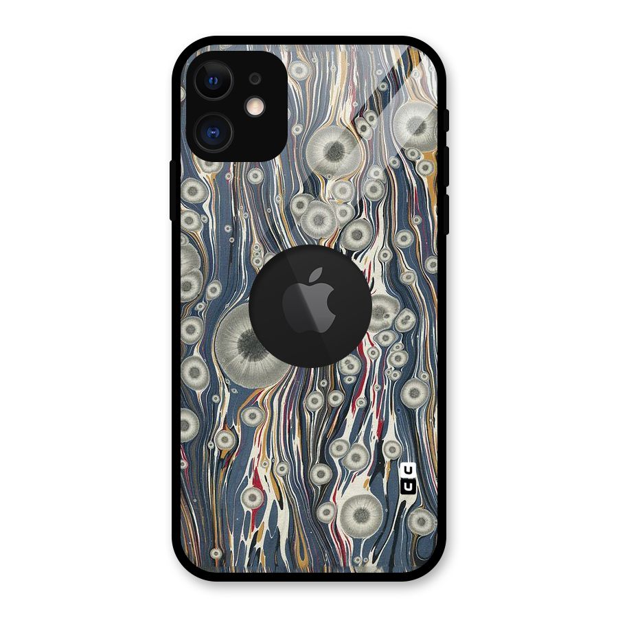 Mini Circles Glass Back Case for iPhone 11 Logo Cut