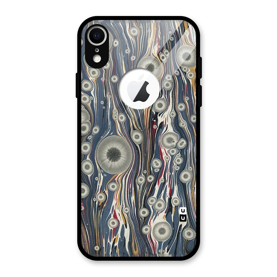 Mini Circles Glass Back Case for iPhone XR Logo Cut