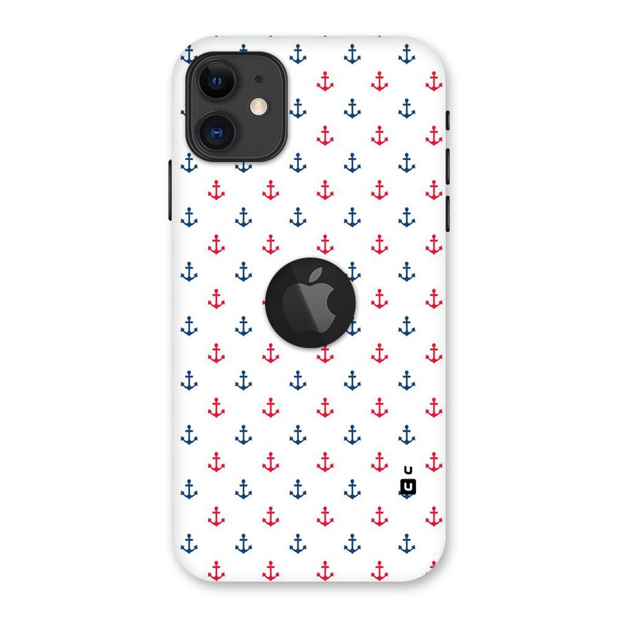 Minimal Anchor Pattern Back Case for iPhone 11 Logo Cut