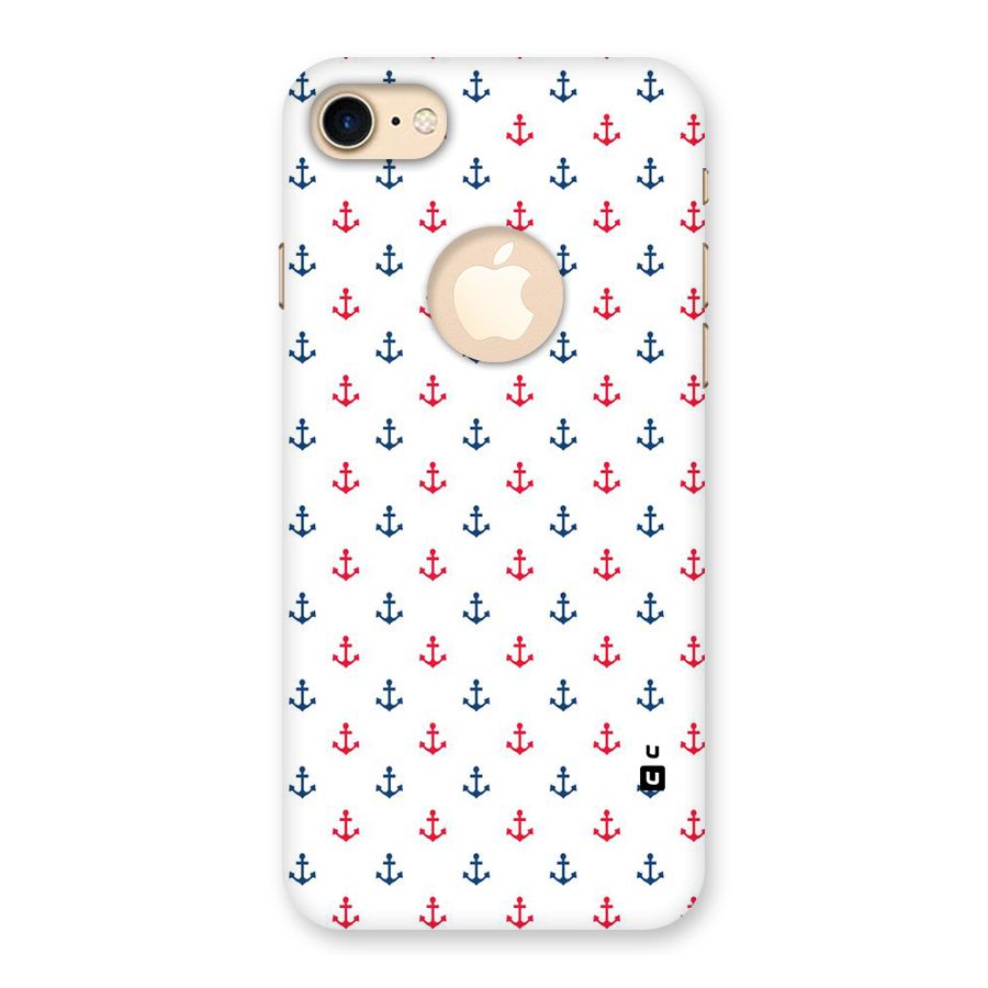 Minimal Anchor Pattern Back Case for iPhone 7 Logo Cut
