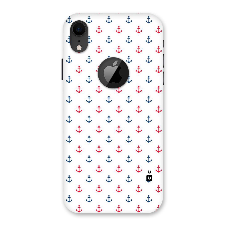 Minimal Anchor Pattern Back Case for iPhone XR Logo Cut