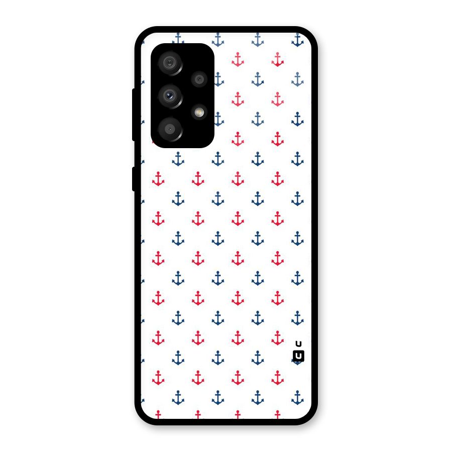 Minimal Anchor Pattern Glass Back Case for Galaxy A32