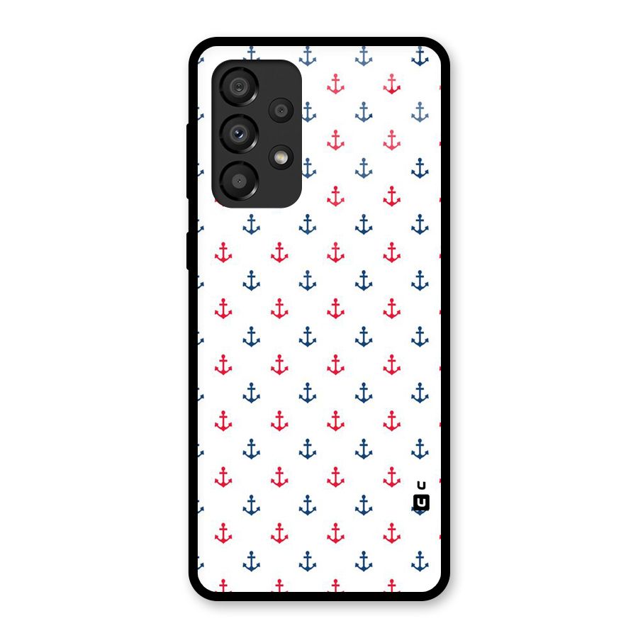 Minimal Anchor Pattern Glass Back Case for Galaxy A33 5G