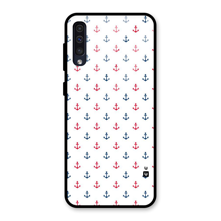 Minimal Anchor Pattern Glass Back Case for Galaxy A50s