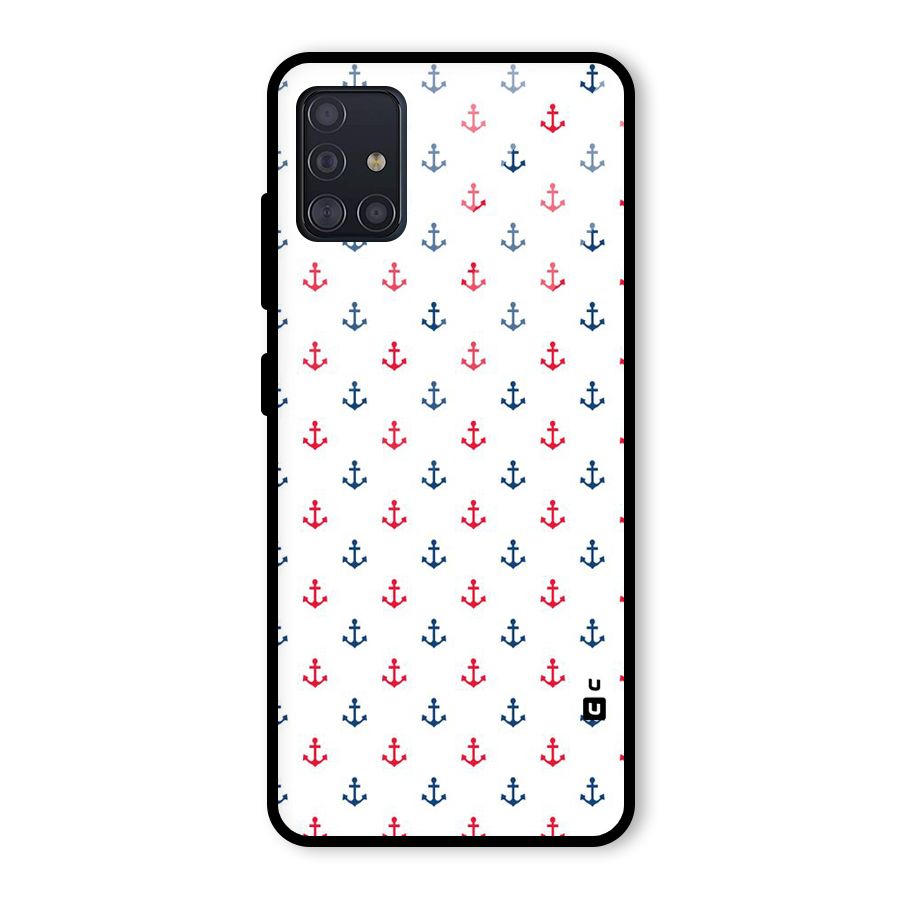 Minimal Anchor Pattern Glass Back Case for Galaxy A51