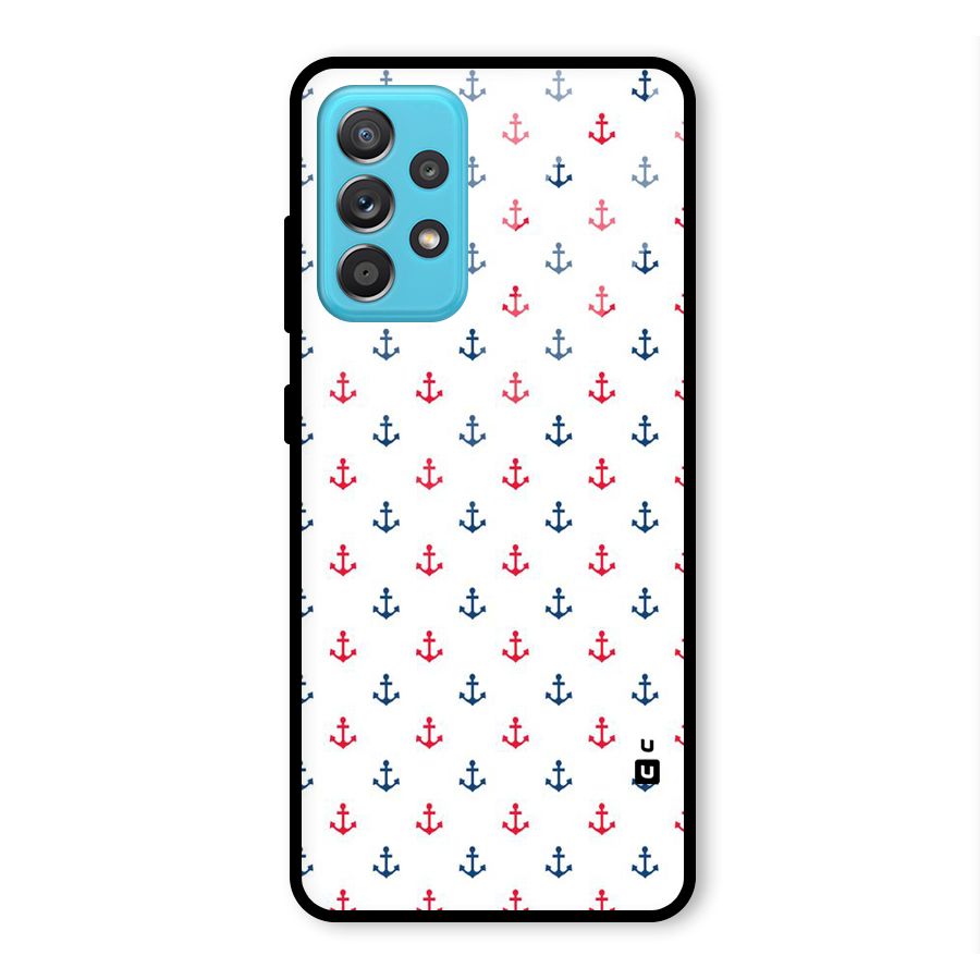 Minimal Anchor Pattern Glass Back Case for Galaxy A52
