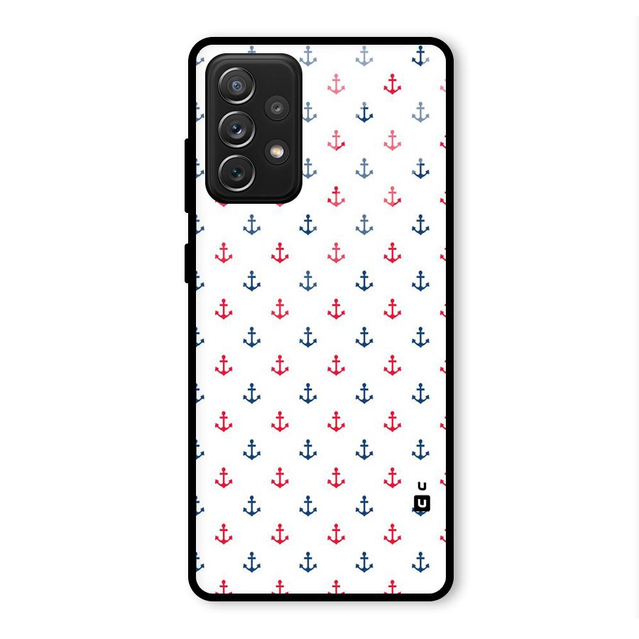 Minimal Anchor Pattern Glass Back Case for Galaxy A72