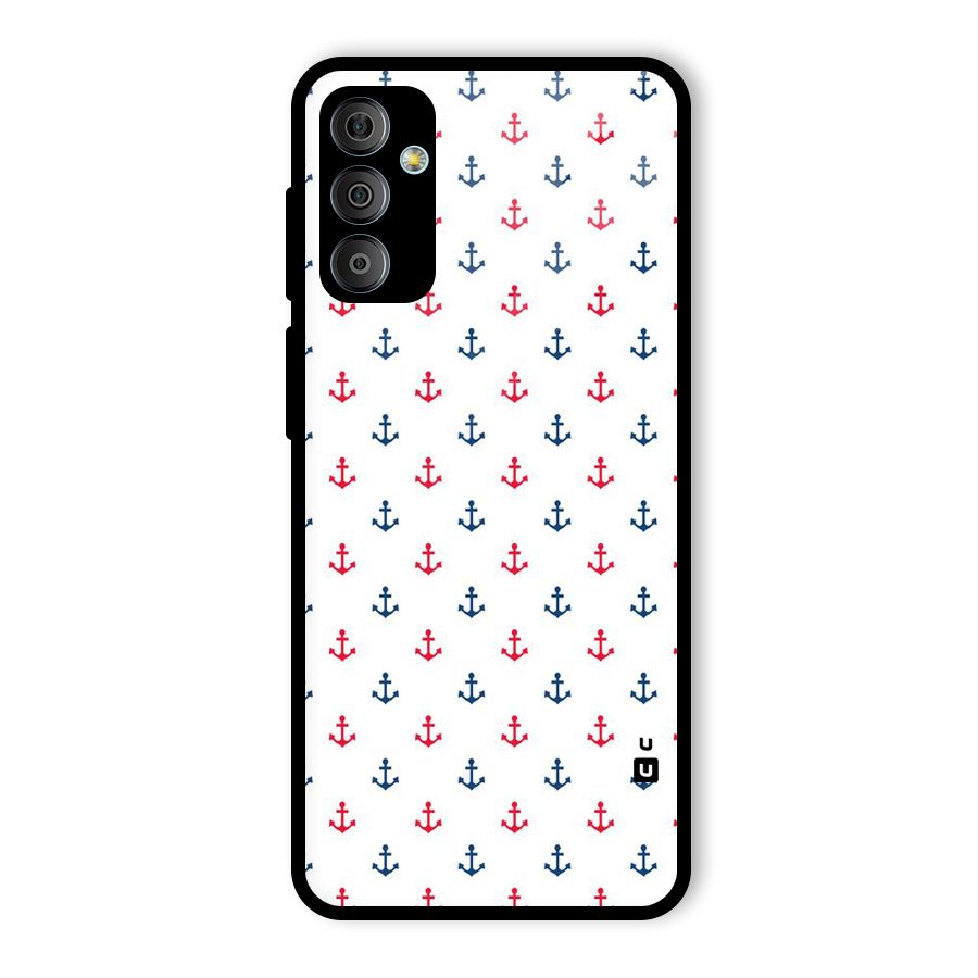 Minimal Anchor Pattern Glass Back Case for Galaxy F23