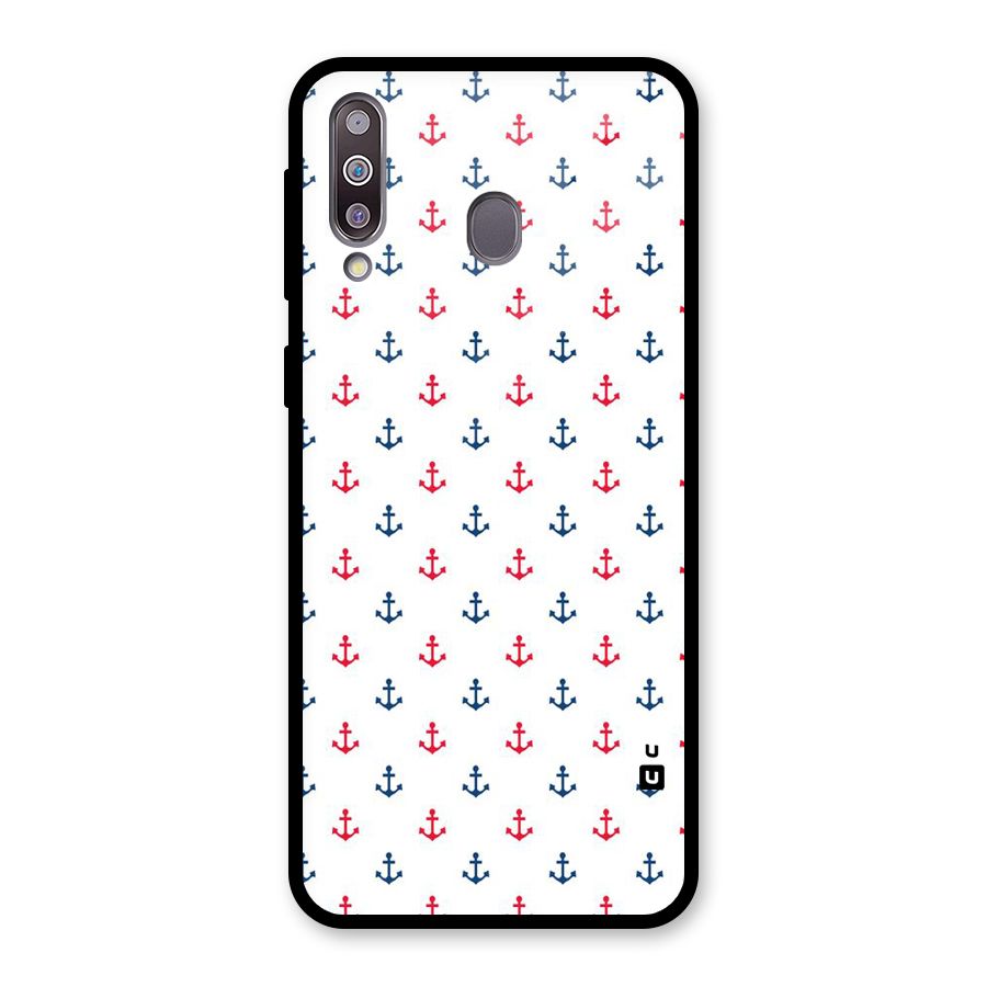 Minimal Anchor Pattern Glass Back Case for Galaxy M30