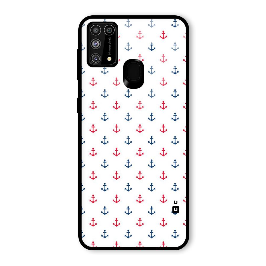 Minimal Anchor Pattern Glass Back Case for Galaxy M31