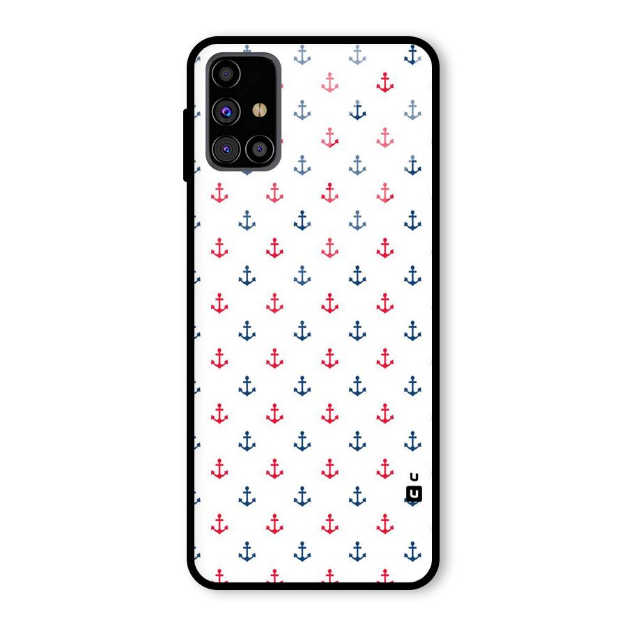 Minimal Anchor Pattern Glass Back Case for Galaxy M31s