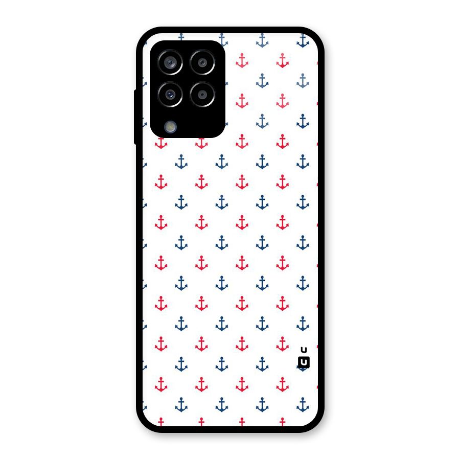 Minimal Anchor Pattern Glass Back Case for Galaxy M33