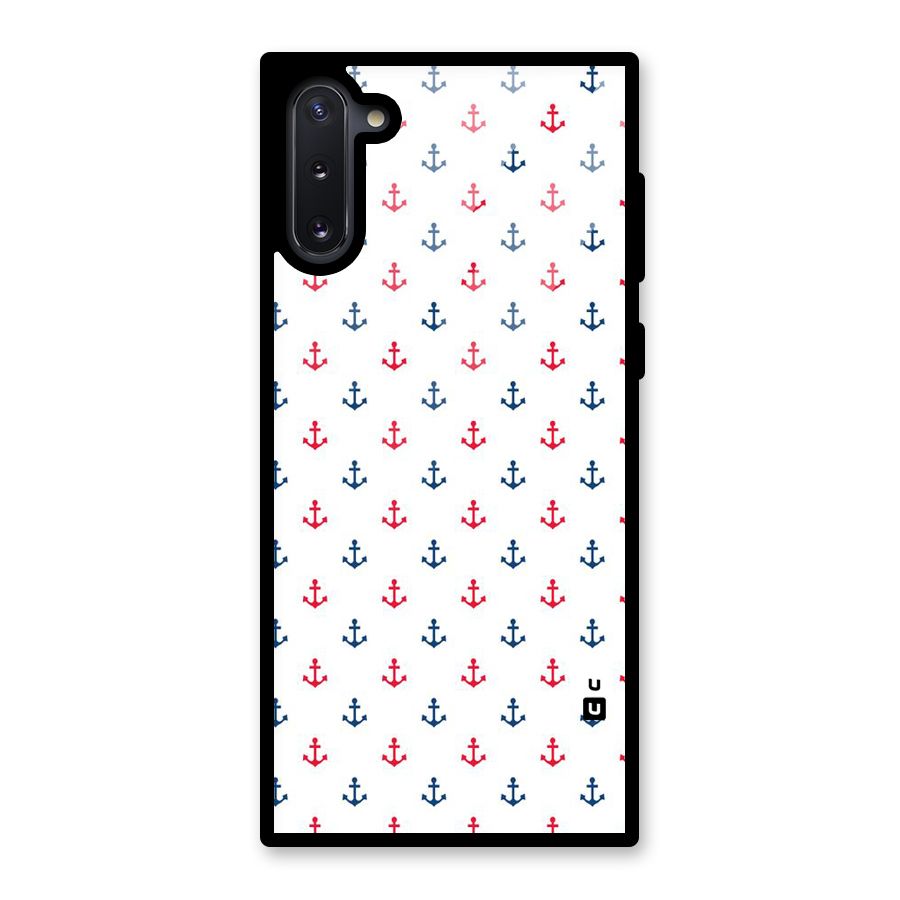 Minimal Anchor Pattern Glass Back Case for Galaxy Note 10