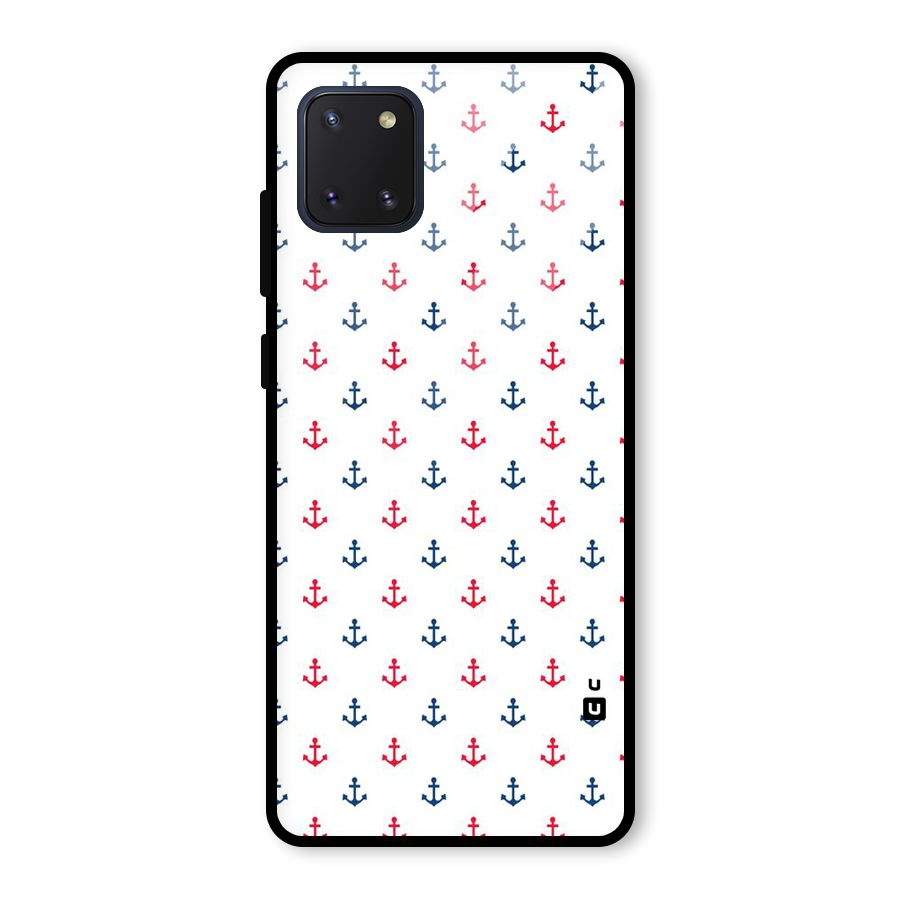 Minimal Anchor Pattern Glass Back Case for Galaxy Note 10 Lite