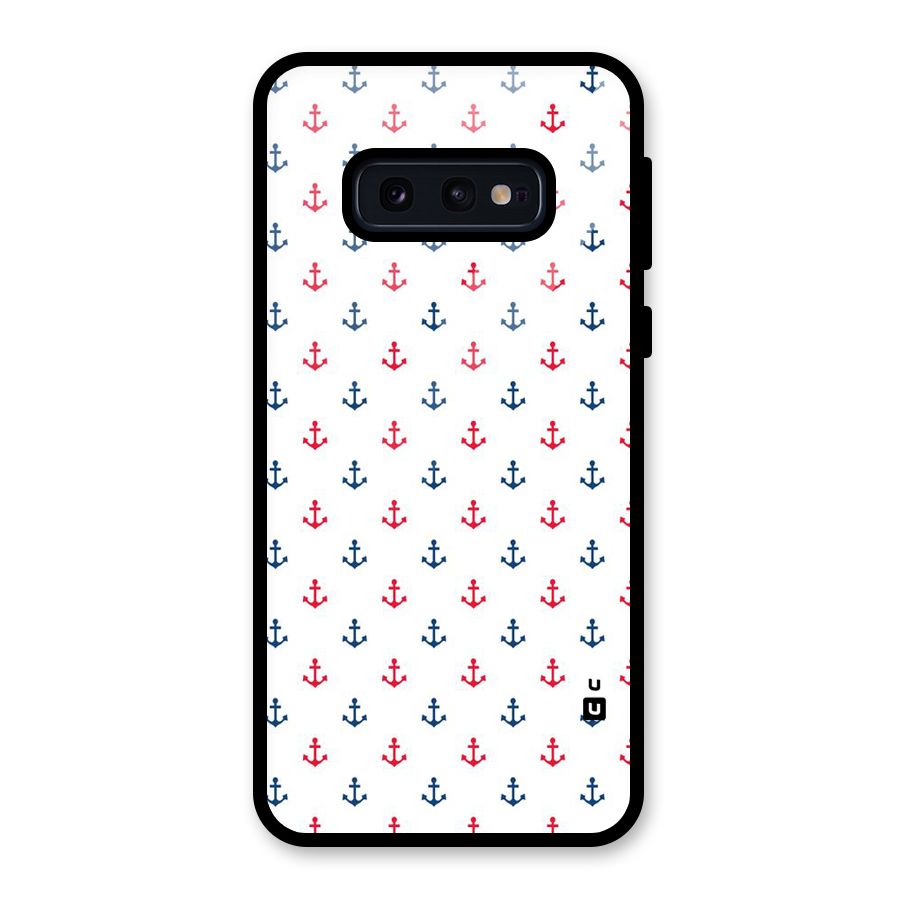 Minimal Anchor Pattern Glass Back Case for Galaxy S10e