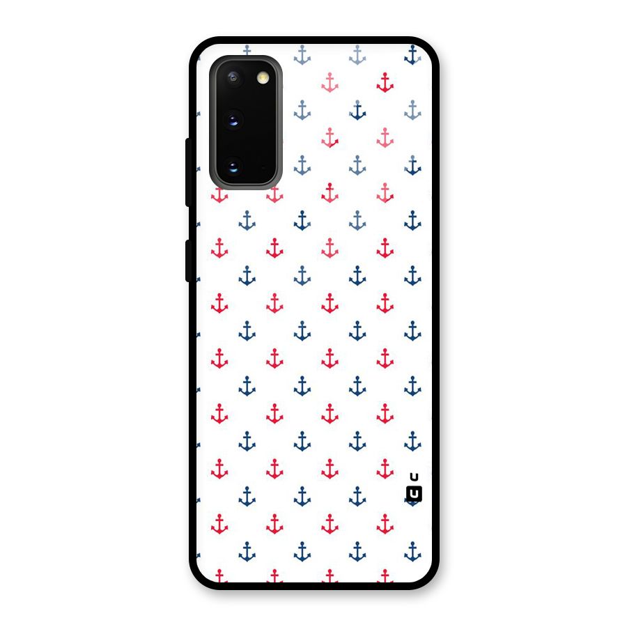 Minimal Anchor Pattern Glass Back Case for Galaxy S20