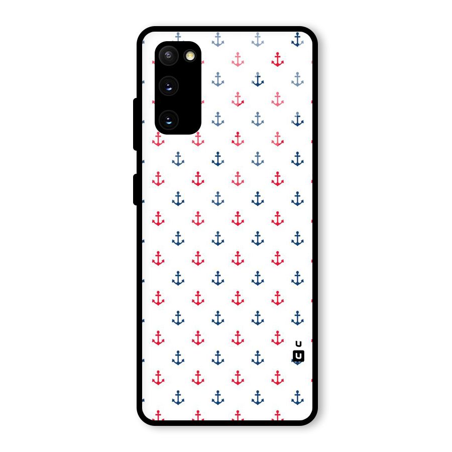 Minimal Anchor Pattern Glass Back Case for Galaxy S20 FE