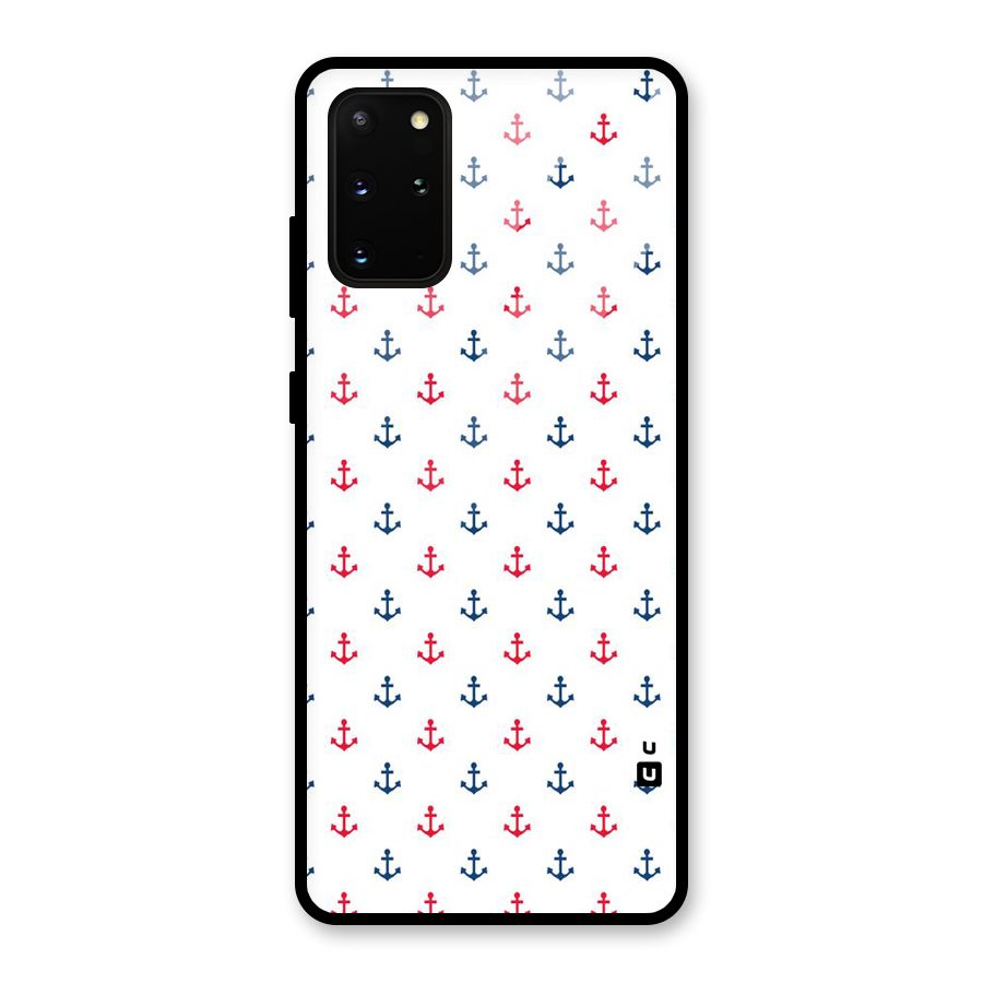 Minimal Anchor Pattern Glass Back Case for Galaxy S20 Plus