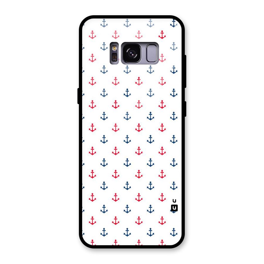 Minimal Anchor Pattern Glass Back Case for Galaxy S8