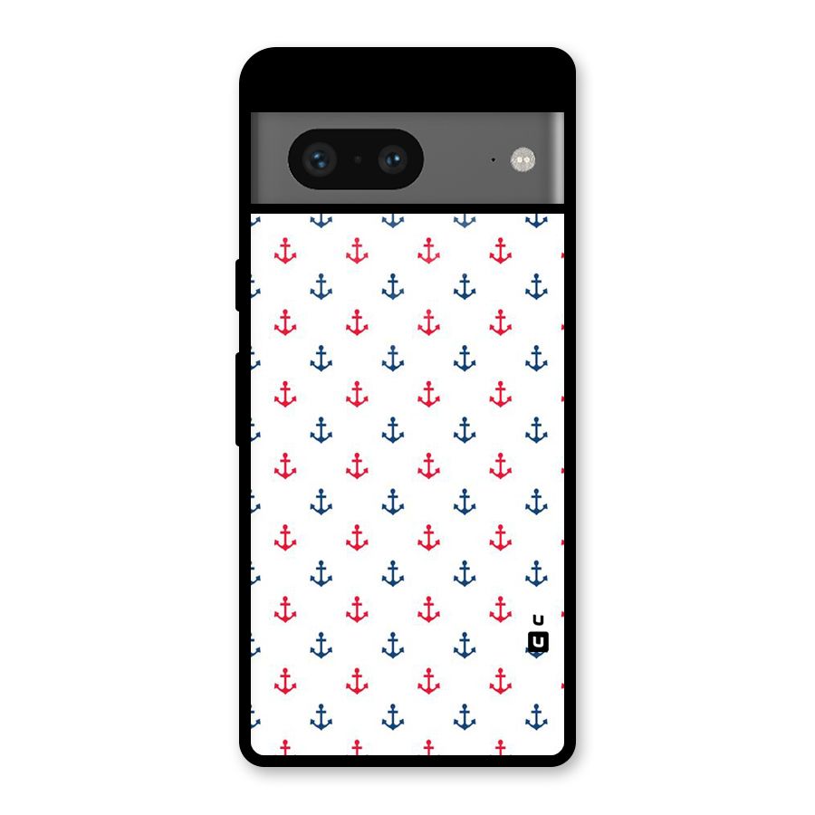 Minimal Anchor Pattern Glass Back Case for Google Pixel 7