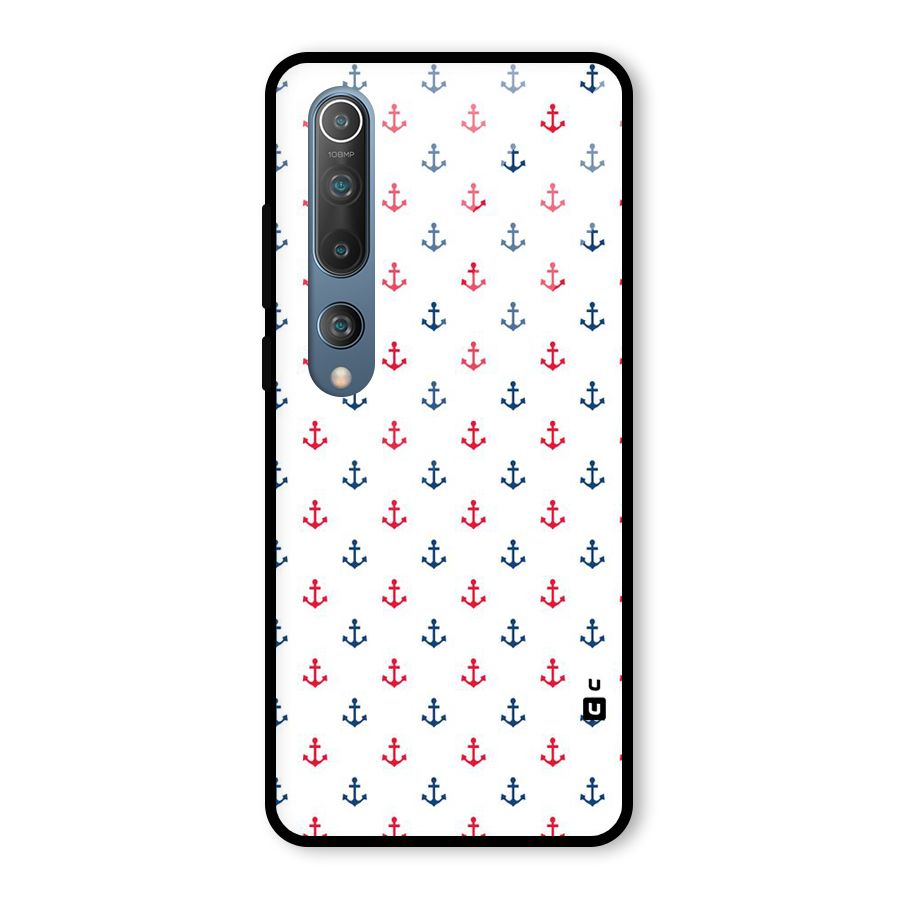 Minimal Anchor Pattern Glass Back Case for Mi 10