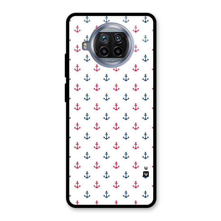 Minimal Anchor Pattern Glass Back Case for Mi 10i