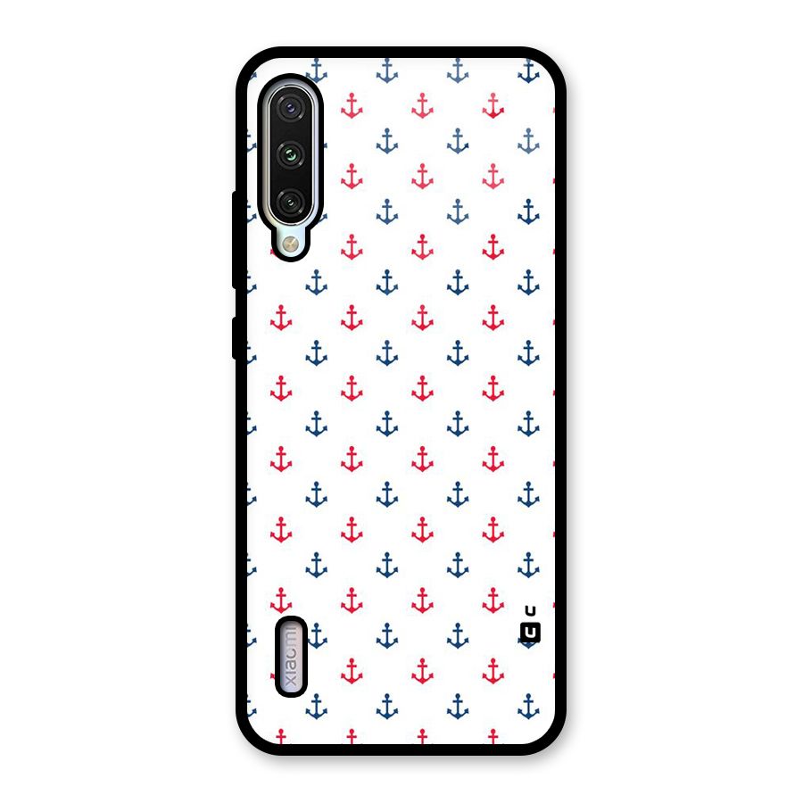 Minimal Anchor Pattern Glass Back Case for Mi A3