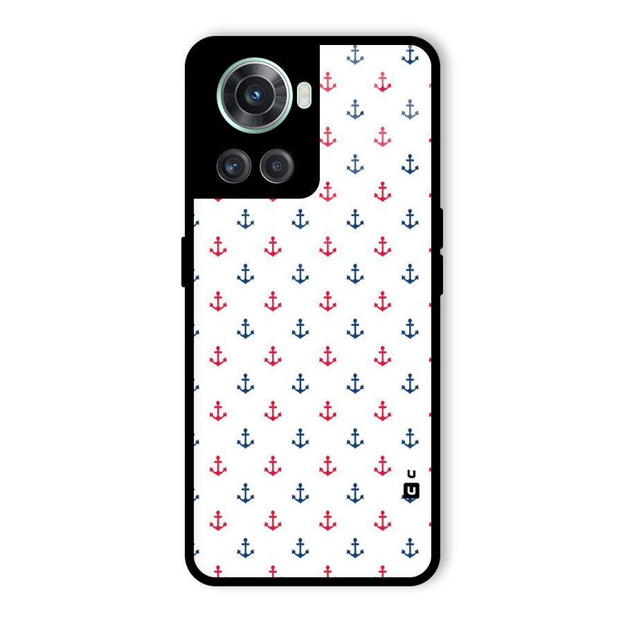 Minimal Anchor Pattern Glass Back Case for OnePlus 10R