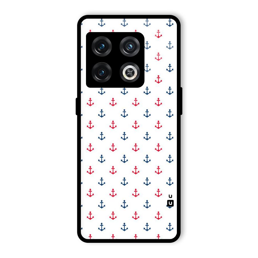 Minimal Anchor Pattern Glass Back Case for OnePlus 10 Pro 5G