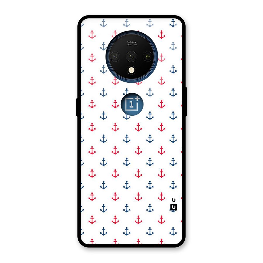 Minimal Anchor Pattern Glass Back Case for OnePlus 7T