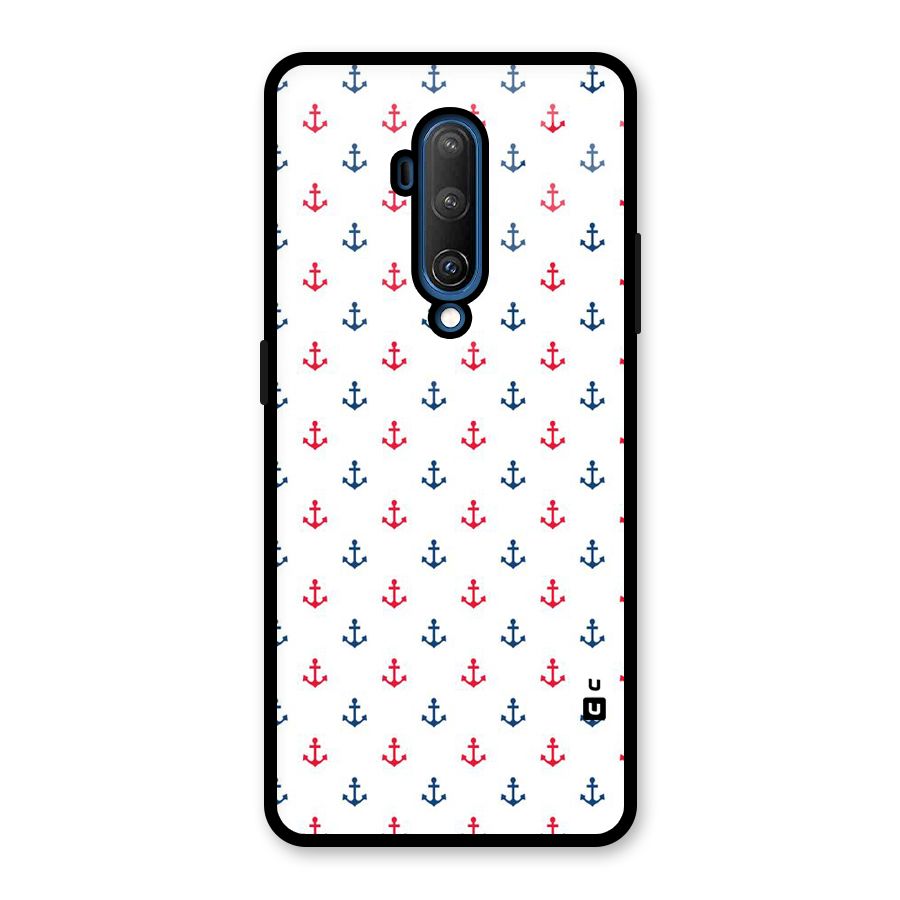 Minimal Anchor Pattern Glass Back Case for OnePlus 7T Pro