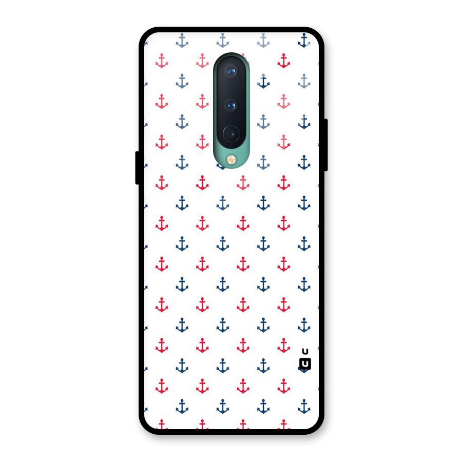 Minimal Anchor Pattern Glass Back Case for OnePlus 8