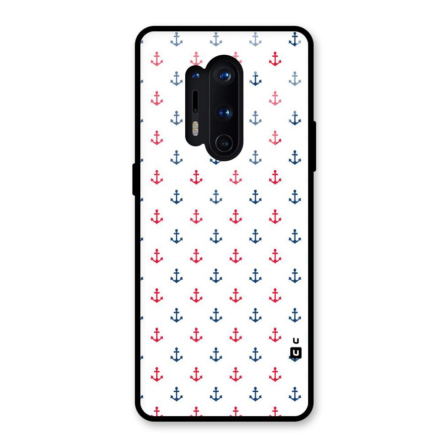 Minimal Anchor Pattern Glass Back Case for OnePlus 8 Pro